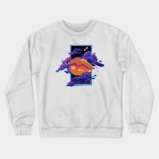 Neon Lip gloss on White Crewneck Sweatshirt